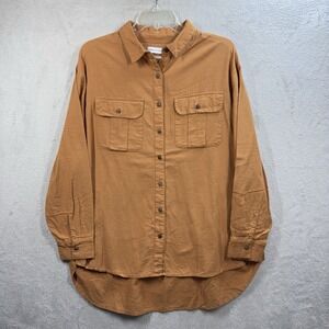 URBAN OUTFITTERS‎ Button Front Tunic Size M Hi Low Hem Oversized Relaxed Gauzy